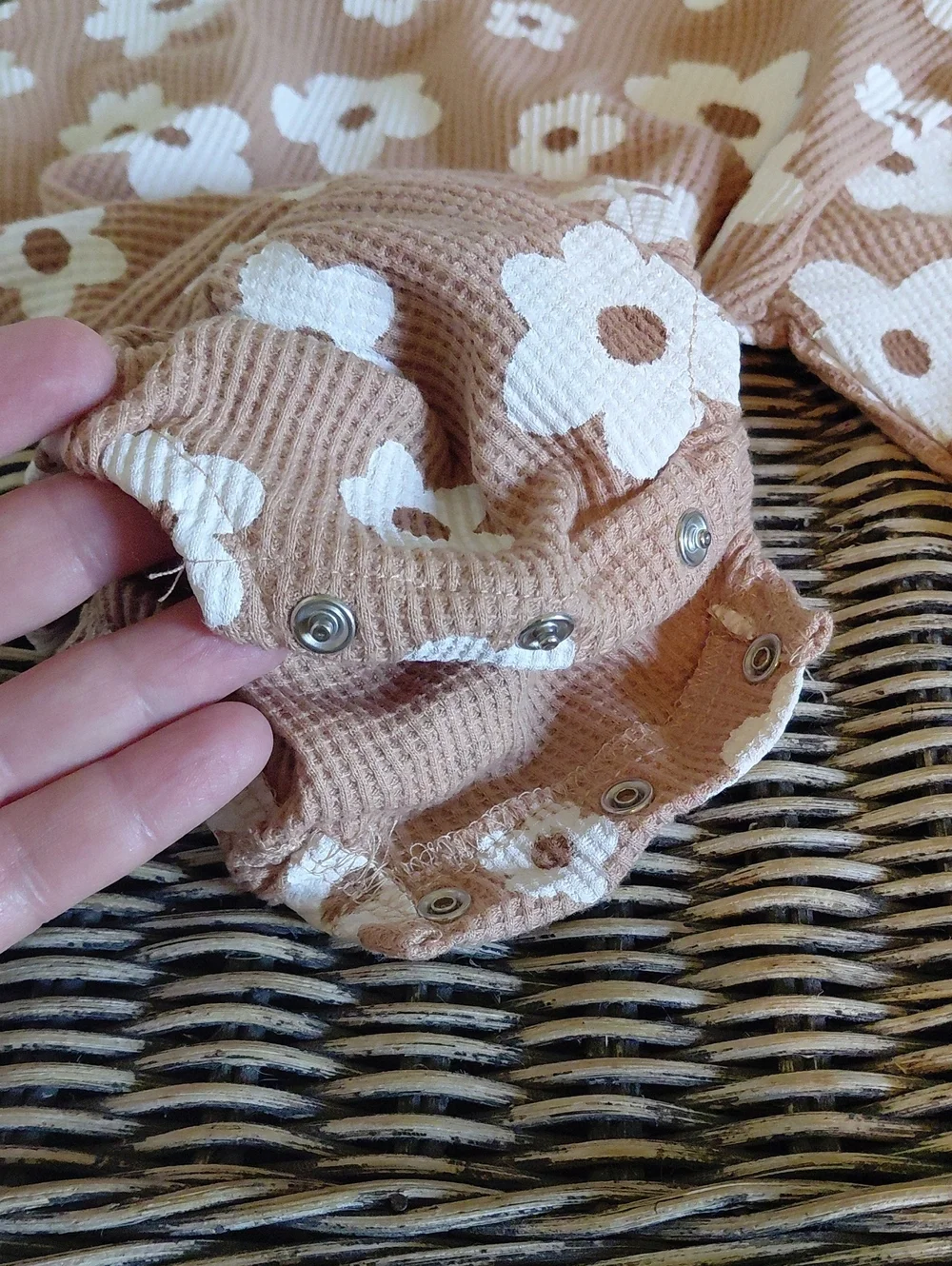 Floral Waffle Long Sleeve Onesie